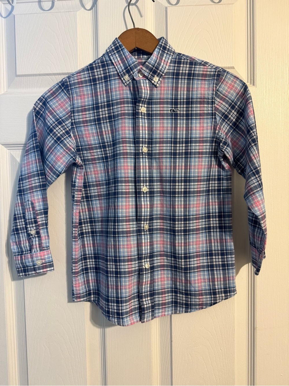 Vineyard Vines Boys Plaid Button-Down Shirt - Blue & Pink - Picture 4 of 4